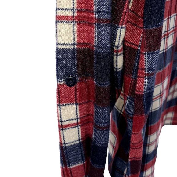RUE21 Women's Long Sleeve Boyfriend‎ Style Red/Blue/White Plaid Shirt Sz XL - Picture 5 of 6
